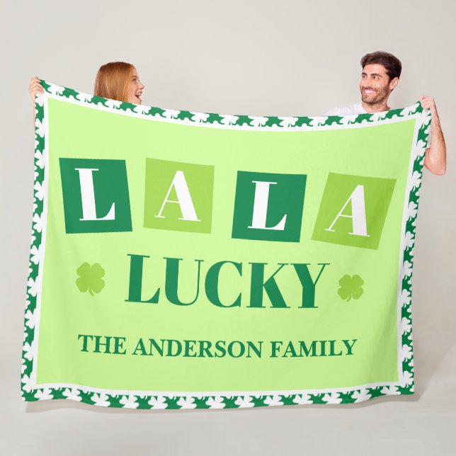 Cobertor De Velo La La Lucky St. Patrick’s Day Personalized Blanket (In Situ)