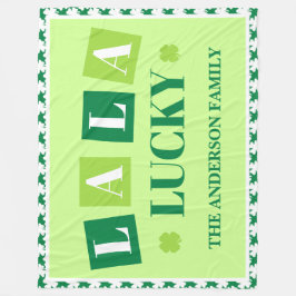 Cobertor De Velo La La Lucky St. Patrick’s Day Personalized Blanket