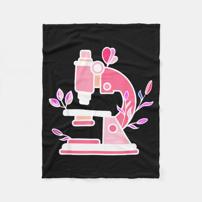 Cobertor De Velo Lab Science Floral Microscope Biologist Science Va (Frente)