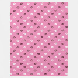 Cobertor De Velo Lábios Brancos Brancos com Brilho Vermelho Rosa