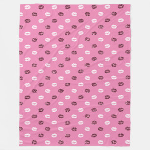 Cobertor De Velo Lábios Brancos Brancos com Brilho Vermelho Rosa