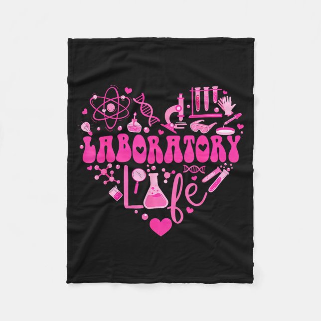 Cobertor De Velo Laboratory Heart Valentine Lab Technologist Scienc (Frente)