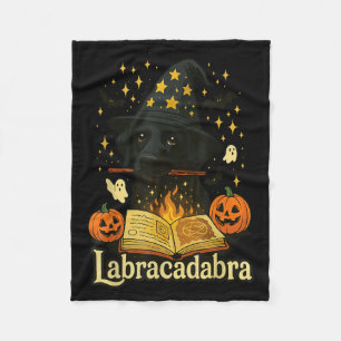 Cobertor De Velo Labracadabra Labrador Preto Feiticeiro Halloween