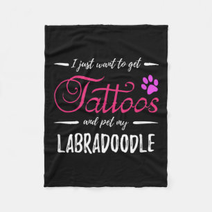 Cobertor De Velo Labradoodle Dog Lover Tatto Engraçado Cachorro Mãe