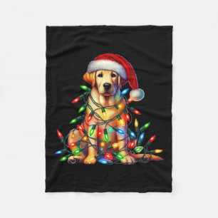 Cobertor De Velo Labrador Christmas Lights Santa Hog Lover