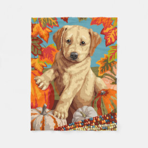 Cobertor De Velo Labrador Cujo Retriever Puppy Colheita de outono