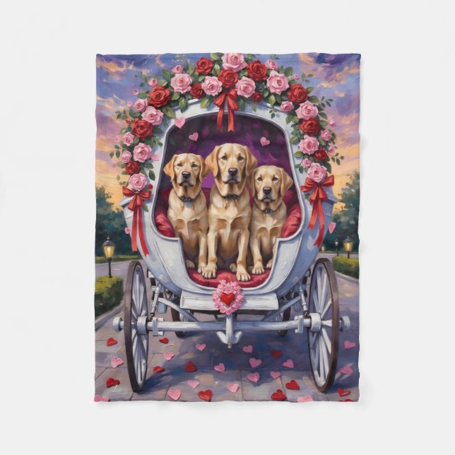 Cobertor De Velo Labrador Dog Valentine's Day  (Frente)