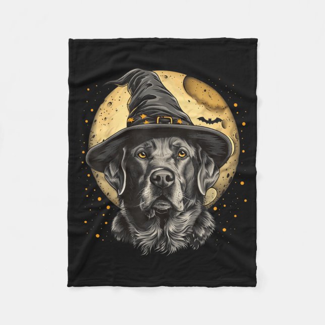 Cobertor De Velo Labrador Halloween Engraçado Cachorro Preto Lab Mo (Frente)