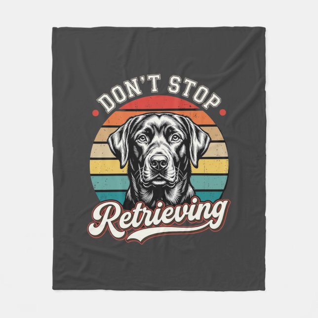 Cobertor De Velo Labrador Não Para de Recuperar Cão Retro (Frente)
