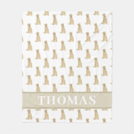 Cobertor De Velo Labrador Personalizado (Amarelo)