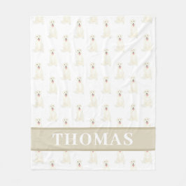 Cobertor De Velo Labrador Personalizado (Branco)