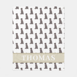 Cobertor De Velo Labrador Personalizado (Marrom Chocolate)