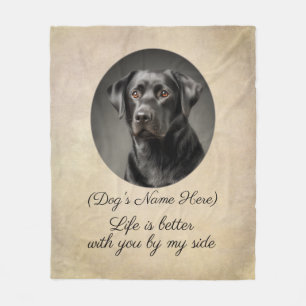 Cobertor De Velo Labrador Preto Personalizado ao Meu Lado