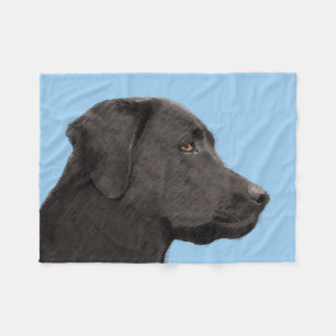 Cobertor De Velo Labrador Retriever Black Pintura Original
