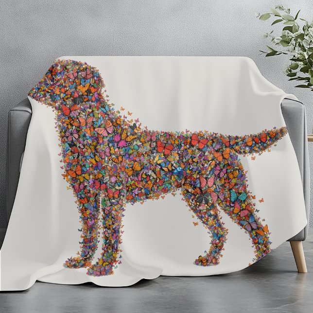 Cobertor De Velo Labrador Retriever Butterfly Silhouette Dog Lover (Criador carregado)