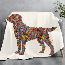 Cobertor De Velo Labrador Retriever Butterfly Silhouette | Dog Mama