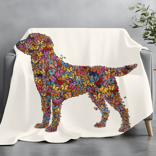 Cobertor De Velo Labrador Retriever Butterfly Silhouette | Dog Mama (Criador carregado)