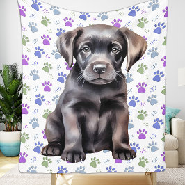 Cobertor De Velo Labrador Retriever Colorful Paw Imprime Cachorro D