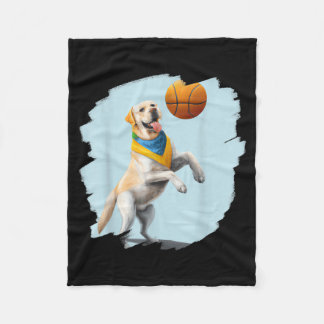 Cobertor De Velo Labrador Retriever Jogando Basquete Cachorro Engra