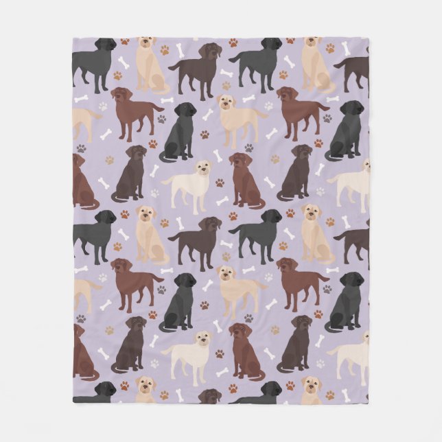 Cobertor De Velo Labrador Retriever Peças e Ossos Fleece Blanket (Frente)