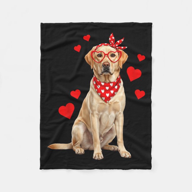 Cobertor De Velo Labrador Retriever Valentines Day Dog Lover Heart  (Frente)