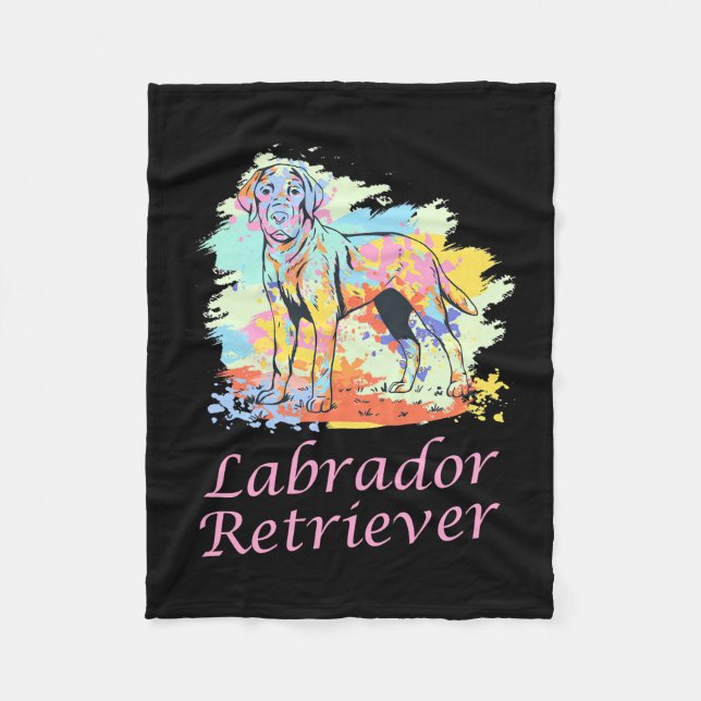 Cobertor De Velo Labrador Retriever Watercolor (Frente)