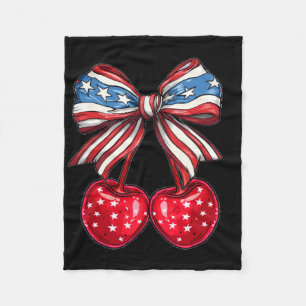 Cobertor De Velo Laço Cereja Coquete Americana Bandeira Patriótica