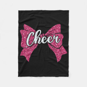 Cobertor De Velo Laço de Cheer Coquette Rosa Divertido Esporte Chee