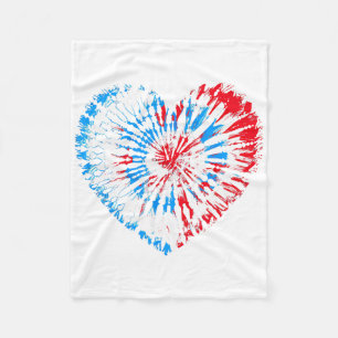 Cobertor De Velo Laço Dye Coração de 4 de Julho Bandeira Americana