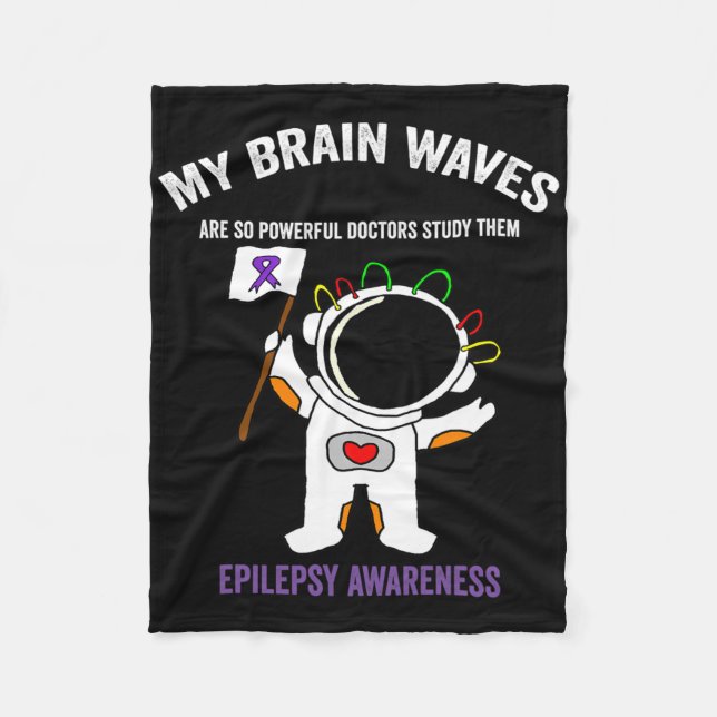 Cobertor De Velo Laço Roxo de Conscientização da Epilepsia - Tema E (Frente)