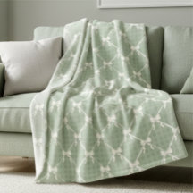 Laços Coquette com Padrão Xadrez Creme Verde Sage 