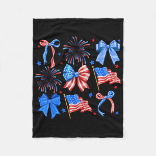 Cobertor De Velo Laços Coquette Vermelho Branco Azul Bandeira Dos E