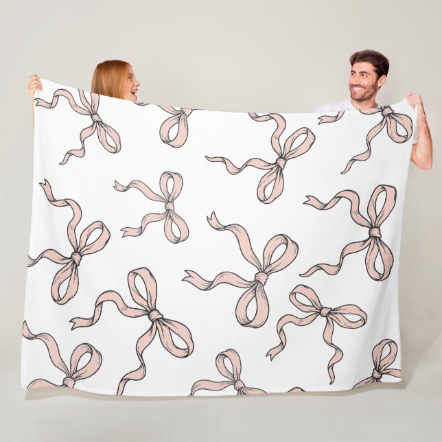 Cobertor De Velo Laços de fita rosa na moda fofa delineados em pret (In Situ)