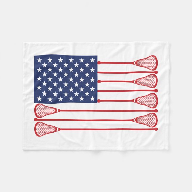 Cobertor De Velo Lacrosse American Flag Blanket (Frente (Horizontal))