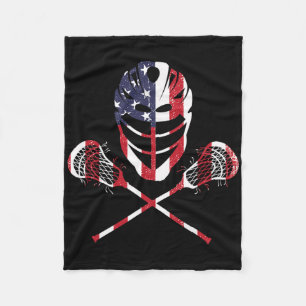 Cobertor De Velo Lacrosse Bandeira Americana Capacete Lax Sticks 4