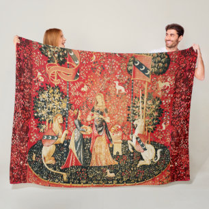 Cobertor De Velo LADY E UNICORN Lion,Flores Fantásticas,Animais