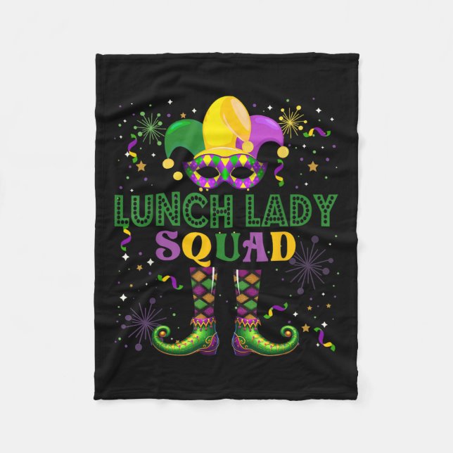 Cobertor De Velo Lady Squad Mardi Gras Mascarou Equipe de Trabalho  (Frente)