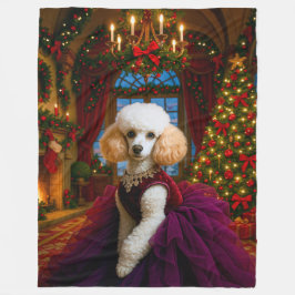 Cobertor De Velo Lady Violet White Poodle Holiday 