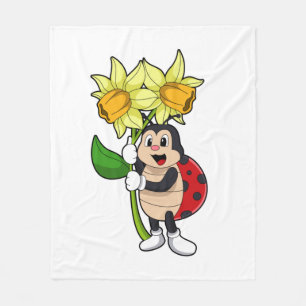 Cobertor De Velo Ladybug com Flor Daffodil