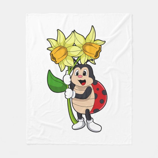 Cobertor De Velo Ladybug com Flor Daffodil (Frente)