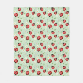 Cobertor De Velo Ladybug Flower Pattern