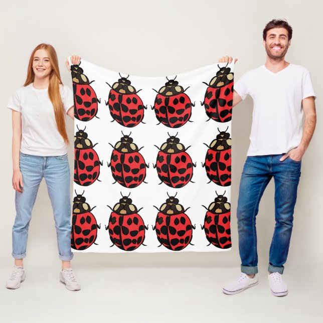 Cobertor De Velo Ladybug Red Black Insett Ladybug (In Situ)