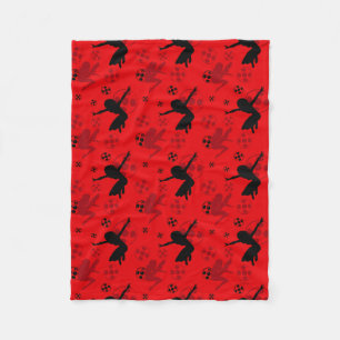 Cobertor De Velo Ladybug Silhouette Red Pattern