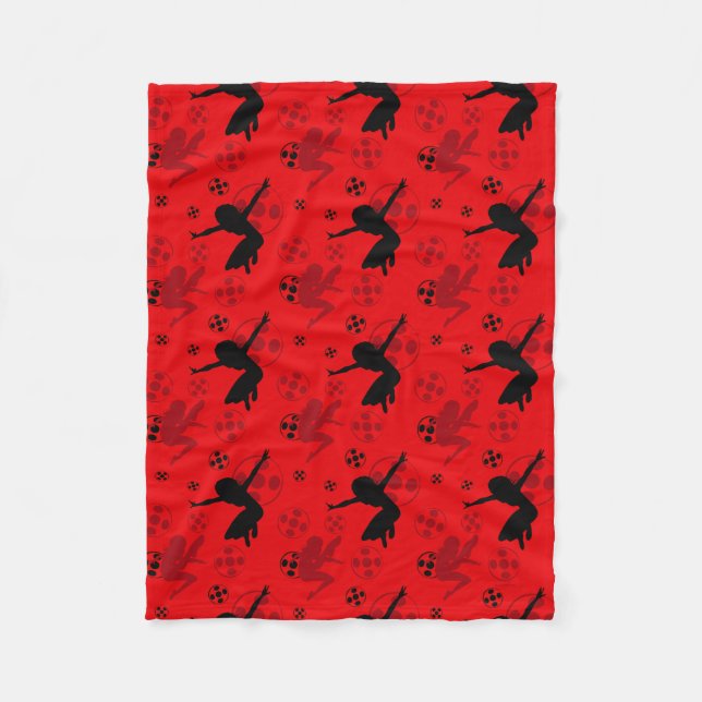 Cobertor De Velo Ladybug Silhouette Red Pattern (Frente)