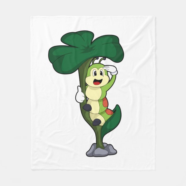 Cobertor De Velo Lagarta com Folha (Frente)