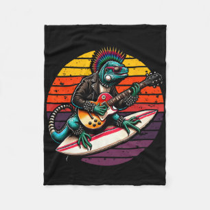 Cobertor De Velo Lagarto Punk Iguana Rock'n Roll Goth Guitar, Verão