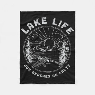 Cobertor De Velo Lago Life Cuz Beaches Be Salt Retro Vintage Lake