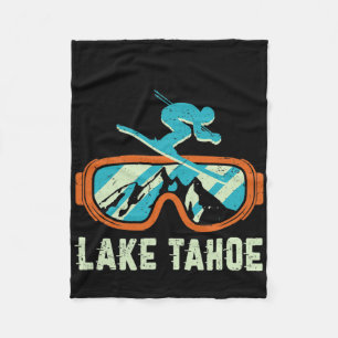 Cobertor De Velo Lago Tahoe California Retro Vintage Skiing E Sno