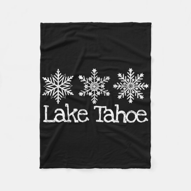 Cobertor De Velo Lago Tahoe Mountain Ski Skier Skiing Rustic Snowfl (Frente)