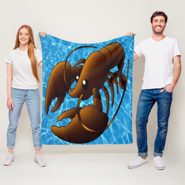 Cobertor De Velo Lagosta Laranja De Cartoon (In Situ)